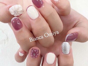 ビアンカ ネイルサロン 大宮店(Bianca)/ぷっくりお花とフレンチデザイン
