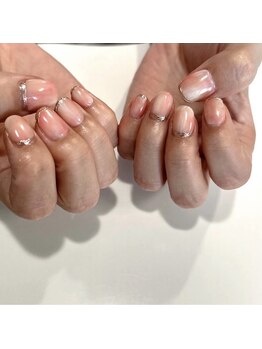 苑琳爪工(erin nail)/ニュアンスミラーフレンチ