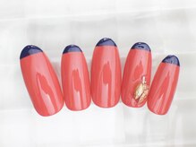 ネイルサロン あかねいろ/秋冬　バイカラー　フレンチ