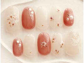 押し花ネイルシンプルアート10本