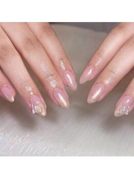 LUMINA Nail Salon 渋谷店/ラメグラデーション+パーツ
