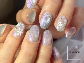 アクロネイルプラス 吉塚店(ACRO NAIL Plus)/雪のオーロラマグネットネイル