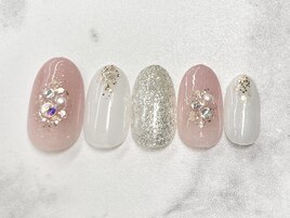 ピンク　ラメグラデーション