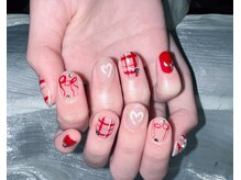 トゥートゥー(TOUTOU)/赤xチェックxリボン