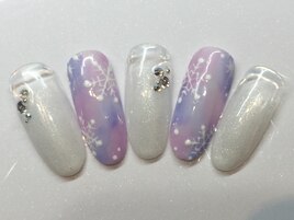 雪の結晶ネイル￥8200