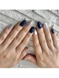 ネイビー×シルバー