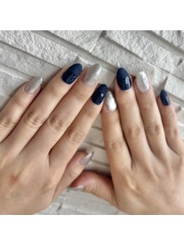 エヌ(N)/ネイビー×シルバー