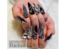 エスフィーネイルサロン リシェル(Esfy nailsalon Richer)/ブラック×ツイードネイル