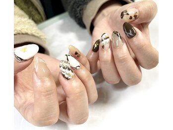 バレンタインネイル