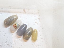 ニュアンスネイル/向日葵ネイル
