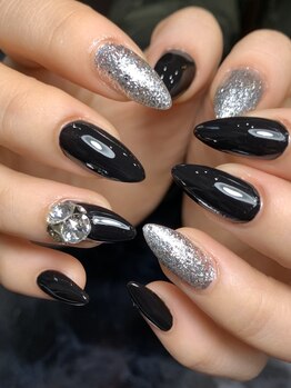 レディグリッター(Lady glitter)/ブラック×シルバー