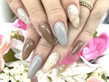 ディーネイル 四条烏丸(D-nail)/【山田】タイダイ×ブラウン☆