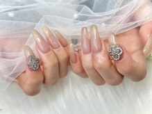 パーツ（有料）を2つまでつけれるワンカラーorラメグラコースも◎