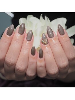 ネイルサロン イツキ(itsuki)/ブラウンマグ×GOLDハート