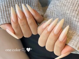 ベージュワンカラ-+長さ出し10本