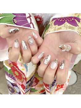 ラビーネイルズ 小倉魚町(Lovvy nails)/振袖☆* 成人式ネイル♪