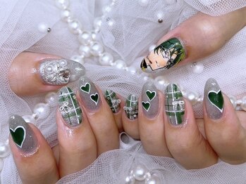 アリーズ(Allies)/痛ネイル 手描き チェック 冬