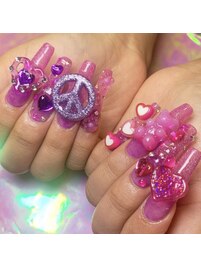 purple×pinkネイル