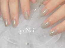アオネイル(ao Nail)/ラメデザイン　オフィスネイル