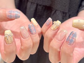 リボン×チェック