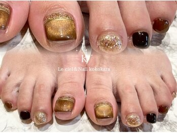 シエル アンド ネイル ココカラ(Le ciel&Nail kokokara)の写真/指先から足元まで、夏に向けてフットネイルで大変身！アートもおすすめ＊きらきら足元へ！