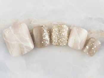 ネイルプラザ 河原町OPA店(NAIL PLAZA)/大人大理石フットネイル