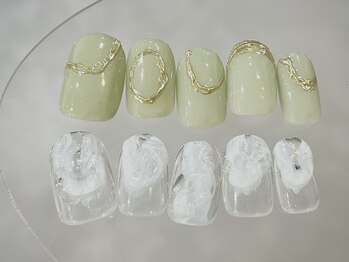 クレモアネイル 浦和店(CLEMORE NAIL)/ミントグリーン×ホワイト