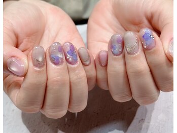 ネイルアンドアイラッシュスタジオ シュシュ(chouchou)/梅雨あじさいネイル