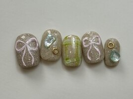 砂リボンチェックストーン¥9000