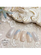 ピオニーネイル(peony nail)/可憐なネモフィラネイル