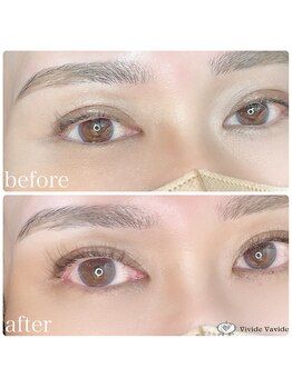 ビビデバビデ(Vivide Vavide)/眉とカラーマツエクの同時施術