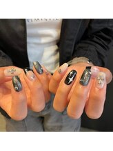 プラチナムドール 難波店(PLATINUMDOLL)/黒ネイル/マットネイル/難波