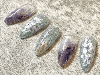 エムネイル(M nail)/梅雨時期に☆紫陽花ネイル