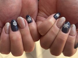 定額ネイル　冬ネイル