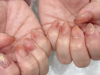 じゅわっと桃ネイル