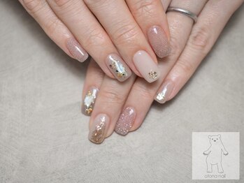 オトナネイル(otona nail)/ニュアンスピンクゴールドネイル