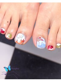 クリスマスフットネイル