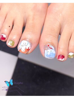 クリスマスフットネイル