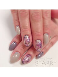 フラワー　手描き