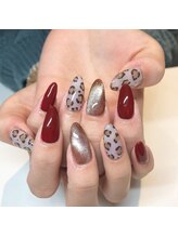ネイルニジュウバンチアネックスシュウナン(Nail 20Banchi ANNEX Shunan)/レオパードmixネイル