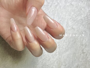 マリーネイルズ 心斎橋店(MARIE NAILS)の写真/秋です。お洒落の季節なので長さだしでおしゃれ楽しんでみて！今だけお得なケア付きのクーポンあります♪