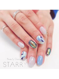 春カラー　プッチ柄　手描アート