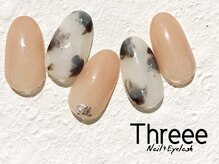 スリーネイルプラスアイラッシュ(Threee Nail+Eyelash)/タイダイネイル