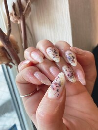 押し花ネイル＊.*.・