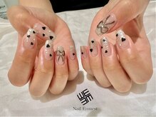ネイル エミュスト(Nail Emuest)/ハート×リボンネイル
