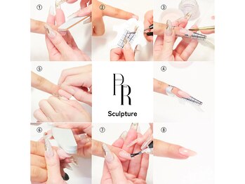 パズルリングネイル(Puzzle.ring Nail)/スカルプ(長さだし)の工程