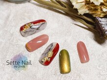 セッテネイル(Sette Nail)/大理石風上品レッド[パラジェル]