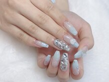 スペラ 大宮店(Spera)/水色グラデワンホンネイル