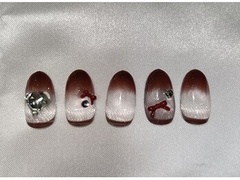 ブルームネイル(bloomnail)/くすみredグラデ