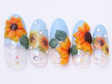 ネイリックス アヴェニール(NAILX avenir)/3D+シール ひまわりアート